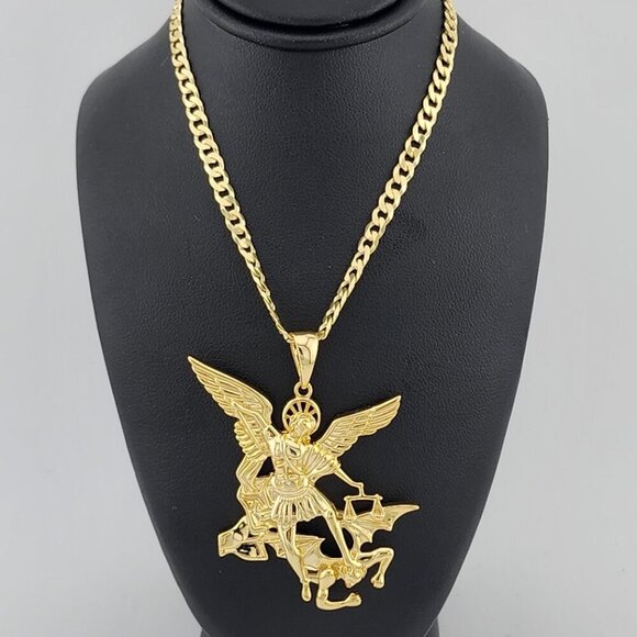 Brand New Sterling Silver 925 Saint Michael Necklace